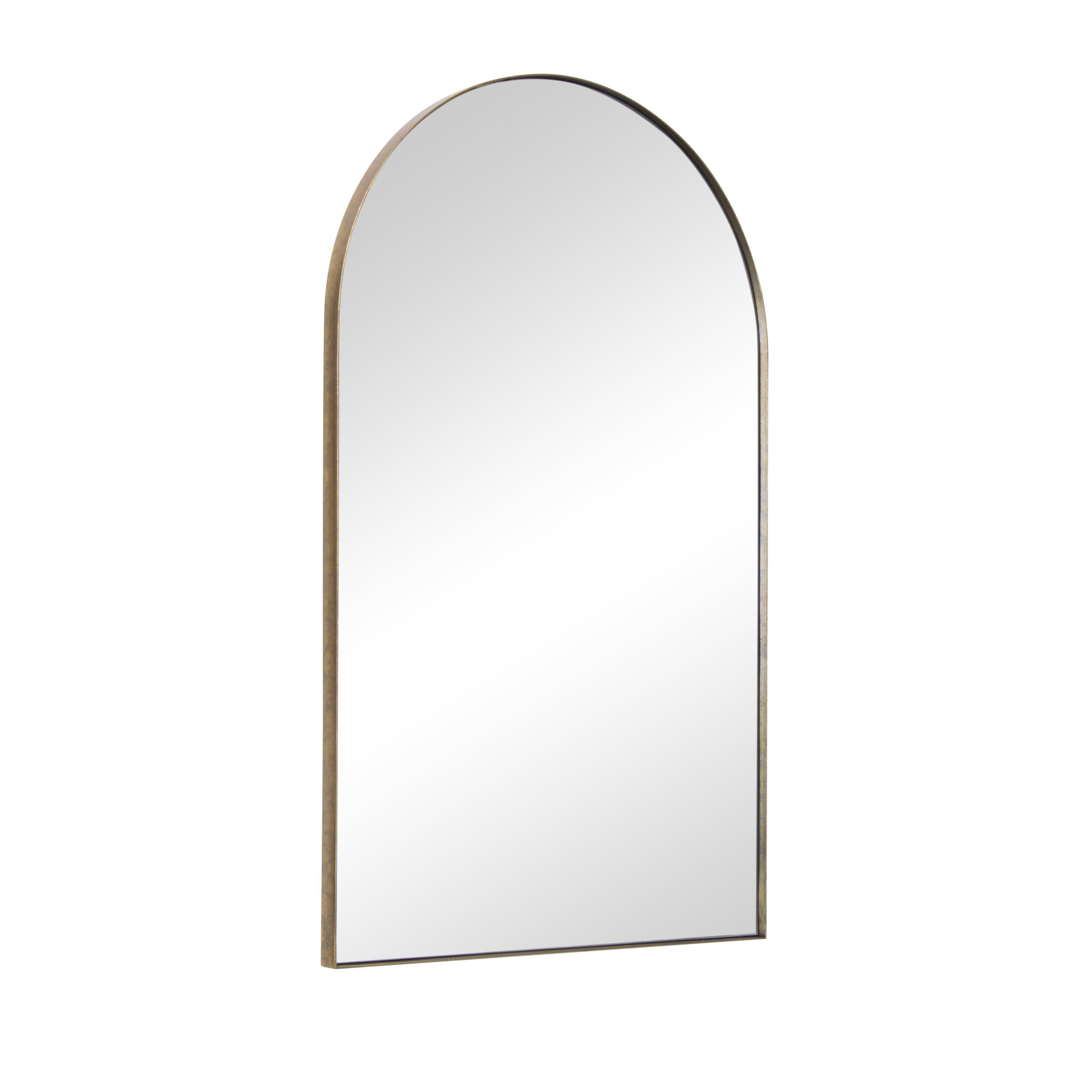 Large Framed Gold Arched Mirror 100cm X 60cm